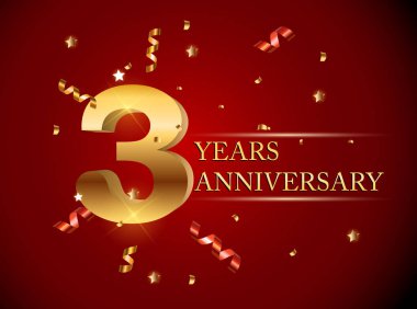 Şablonu Logo 3 yıl yıldönümü vektör çizim