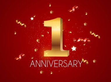 Template Logo 1 Years Anniversary Vector Illustration clipart