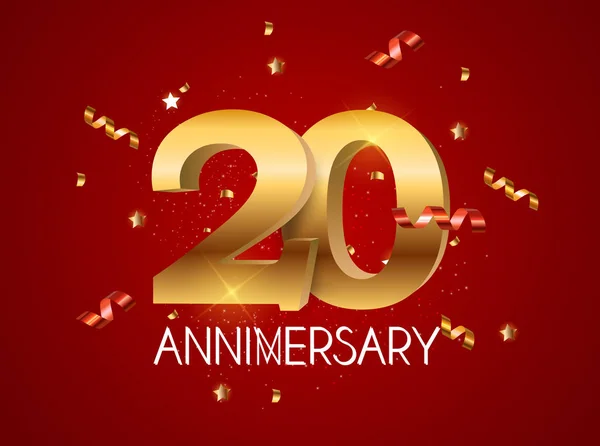 Modèle Logo 20 ans Illustration vectorielle anniversaire — Image vectorielle