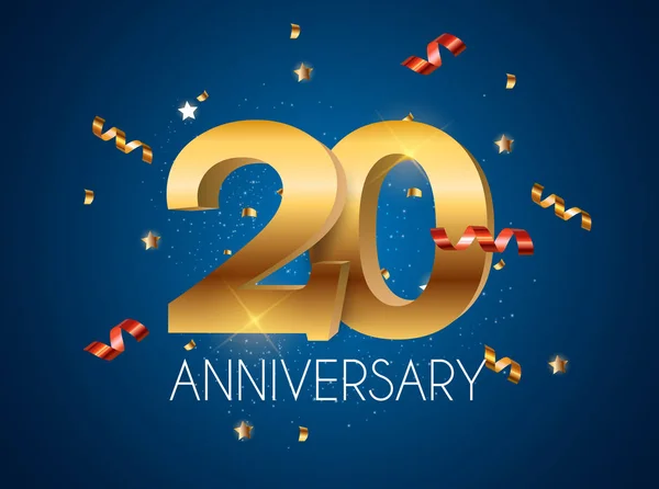 Template Logo 20 Jaar Jubileum Vector Illustratie — Stockvector