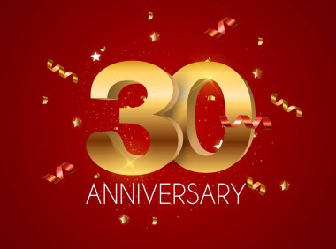 Şablon Logosu 30 Yıl Yıldönümü Vektör İllüstrasyonu