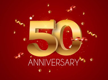 Şablon Logosu 50 Yıl Yıldönümü Vektör İllüstrasyonu