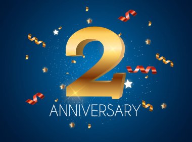 Şablonu Logo 2 yıl yıldönümü vektör çizim