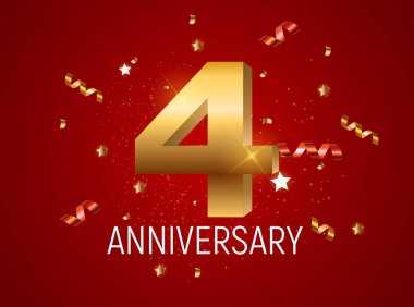 Şablonu Logo 4 yıl yıldönümü vektör çizim