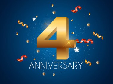 Şablonu Logo 4 yıl yıldönümü vektör çizim