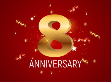 Şablonu Logo 8 yıl yıldönümü vektör çizim