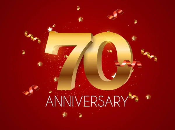 Sjabloon Logo 70 jaar verjaardag vectorillustratie — Stockvector