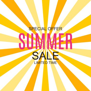 Yaz indirimi konsepti. Vektör İllüstrasyonu