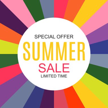 Yaz indirimi konsepti. Vektör İllüstrasyonu