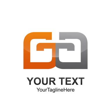 İlk harf Ga logo şablonu gri turuncu yansıma tasarımı iş ve şirket kimliği için renkli