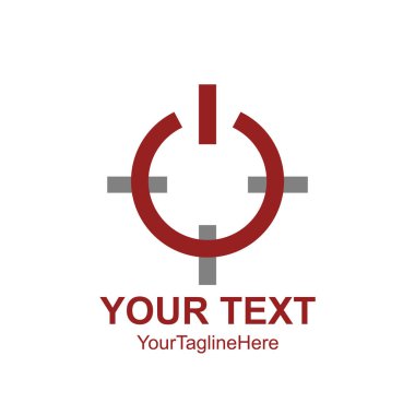 Güç işareti simgesi logo şablonu öğesi düz tasarım stili hedef