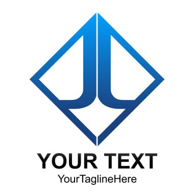 İlk harf Jl logo şablonu mavi kare tasarım iş ve şirket kimliği için renkli