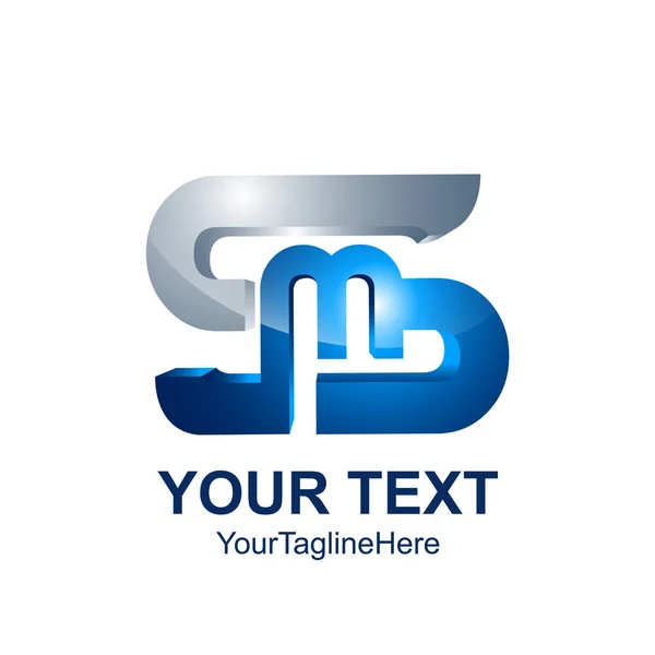 Αρχικό Γράμμα Λογότυπο Πρότυπο Χρώματος Ασημί Μπλε Σχέδιο Για Επαγγελματίες — Διανυσματικό Αρχείο