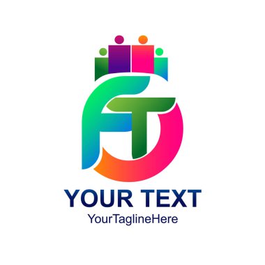 Mektup Ft logo şablonu Derma tasarım iş ve şirket kimliği için ilk