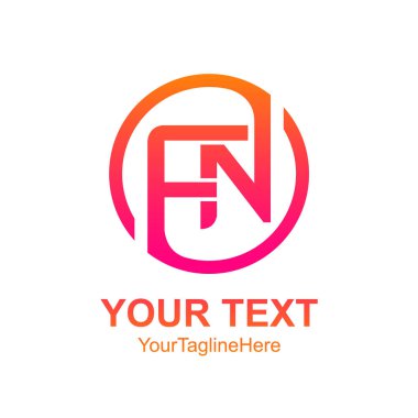 Mektup Fn logo şablonu Derma daire tasarımı iş ve şirket kimliği için ilk