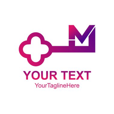 İlk Harf M logo şablonu anahtar tasarım iş ve şirket kimliği için