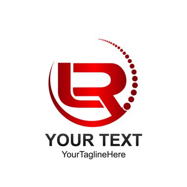 İlk harf Lr logo şablonu renkli kırmızı daire çizmek için iş ve şirket kimlik swoosh