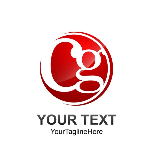 Lettre Initiale Modèle Logo Design Cercle Rouge Coloré Pour Identité — Image vectorielle