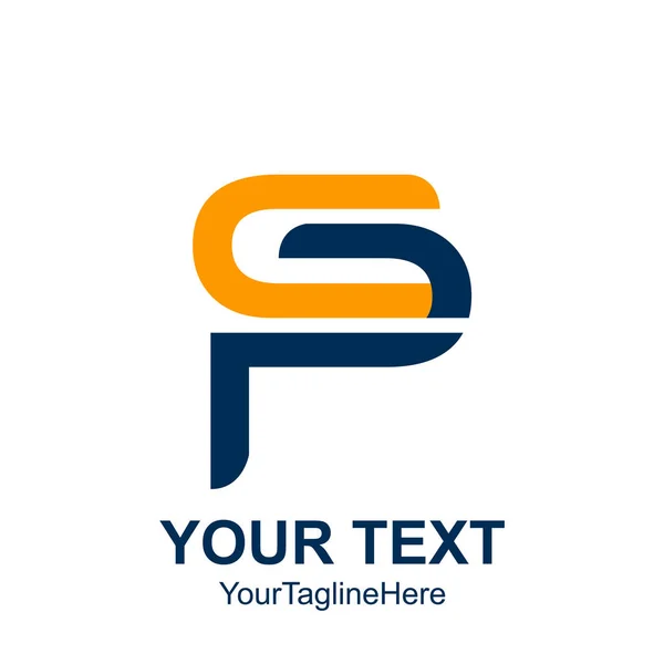 Eerste Brief Logo Sjabloon Gekleurde Blauw Oranje Ontwerp Voor Identiteit — Stockvector