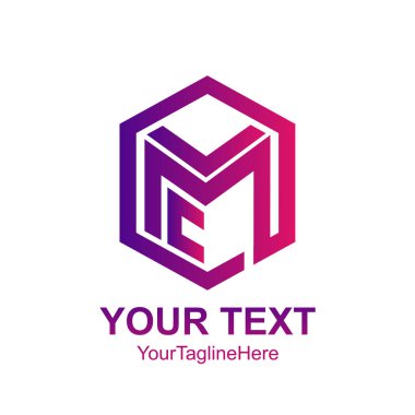 Mektup Lmc logo şablonu collorfull küp satır tasarım iş ve şirket kimliği için ilk