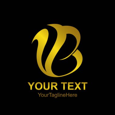 İlk harf Vb logo şablonu altın zarif lüks tasarım iş ve şirket kimliği için renkli