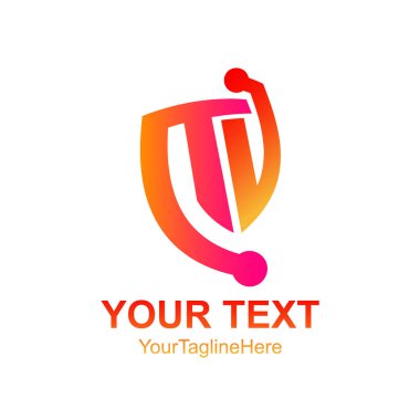 Mektup Tv logo şablonu Derma kalkan tasarım iş ve şirket kimliği için ilk