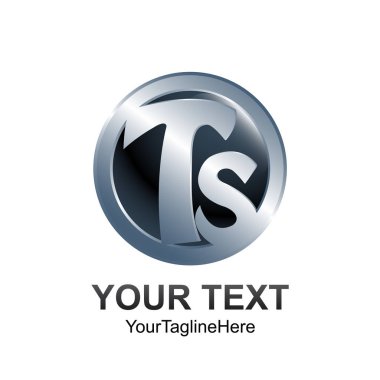 İlk harf TH logo şablonu gümüş siyah daire tasarım iş ve şirket kimliği için renkli