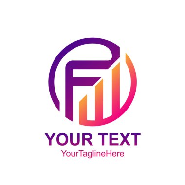 Mektup Fw logo şablonu Derma daire soowh tasarım iş ve şirket kimliği için ilk