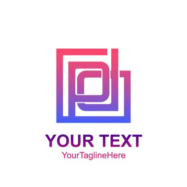 Mektup Pdg logo şablonu Derma kare tasarım iş ve şirket kimliği için ilk