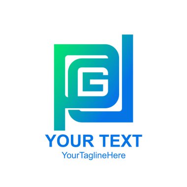 Mektup Pdg logo şablonu Derma kare tasarım iş ve şirket kimliği için ilk