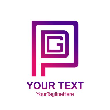 Mektup Pdg logo şablonu Derma kare tasarım iş ve şirket kimliği için ilk