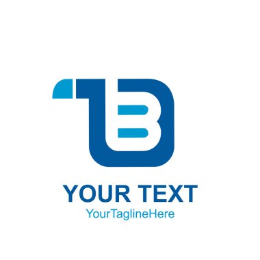 İlk mektup B logo şablonu mavi eğimli kare tasarım iş ve şirket kimliği için renkli