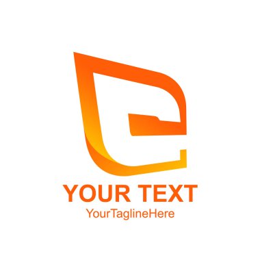 İlk harfi C logo şablonu iş ve şirket kimliği için turuncu tasarım renkli