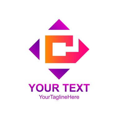 İlk harfi C logo şablonu Derma kare tasarım iş ve şirket kimliği için