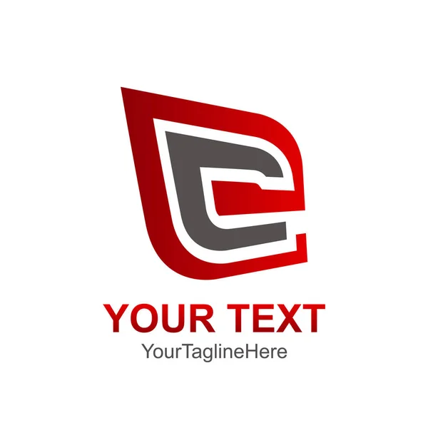 Lettre Initiale Modèle Logo Coloré Gris Rouge Pour Identité Entreprise — Image vectorielle