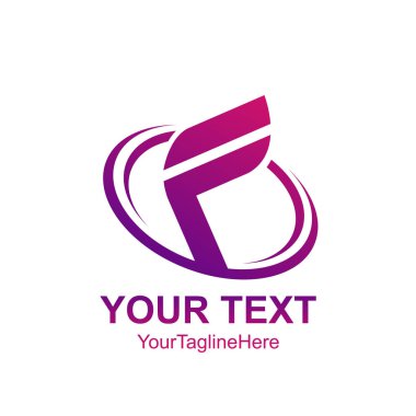 İlk harf F logo şablonu Derma swoosh tasarım iş ve şirket kimlik için