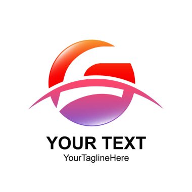 İlk harf F logo şablonu Derma daire çizmek için iş ve şirket kimlik swoosh