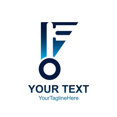 İlk harf F logo şablonu mavi anahtar deliği tasarım iş ve şirket kimliği için renkli