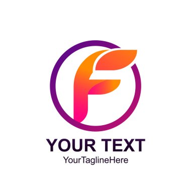İlk harf F logo şablonu Derma daire tasarımı iş ve şirket kimliği için