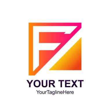 İlk harf F logo şablonu Derma kare tasarım iş ve şirket kimliği için