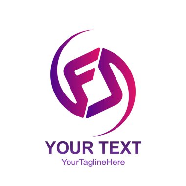 İlk harf Fj logo şablonu Derma daire çizmek için iş ve şirket kimlik swoosh