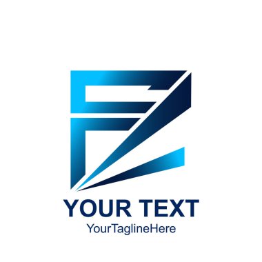 İlk harf F logo şablonu mavi kare tasarım iş ve şirket kimliği için renkli