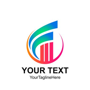 İlk harf F logo şablonu Derma daire swoosh sopa grafik grafik tasarım iş ve şirket kimlik için