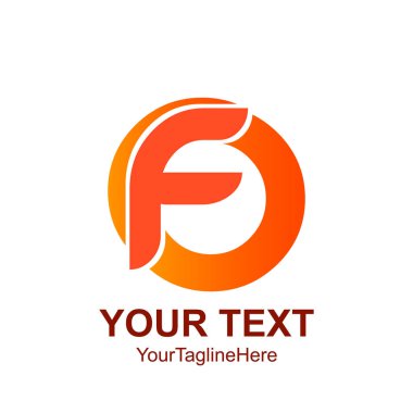 İlk harf F logo şablonu Derma daire halka tasarımı iş ve şirket kimliği için