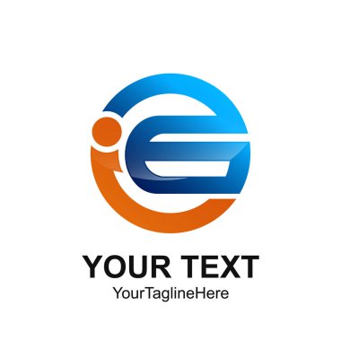 İlk harf Gi veya IG logo şablonu turuncu mavi daire tasarım iş ve şirket kimliği için renkli