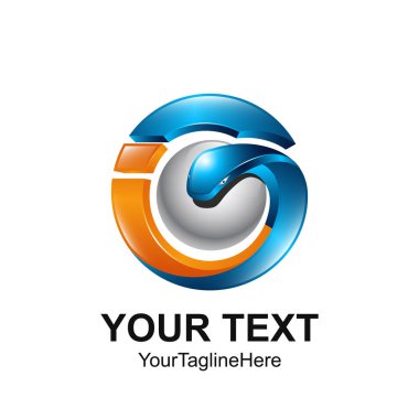 İlk harf Gi veya IG logo şablonu turuncu mavi daire küre Aperatif tasarımı iş ve şirket kimliği için renkli