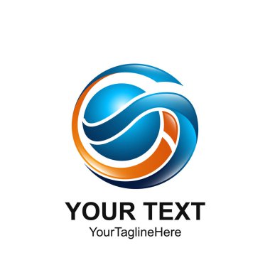 İlk harf Gi veya IG logo şablonu turuncu mavi daire küre tasarımı iş ve şirket kimliği için renkli