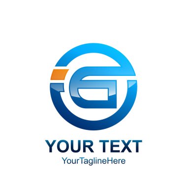 İlk Harf G logo şablonu mavi daire tasarım iş ve şirket kimliği için renkli