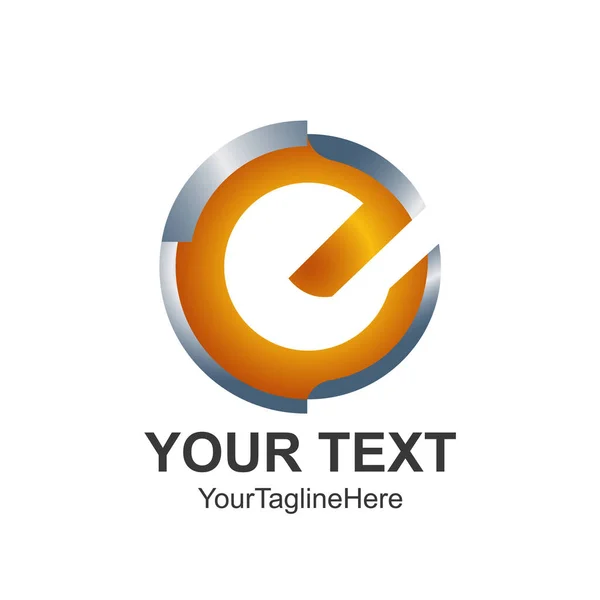 Lettre Initiale Modèle Logo Couleur Argent Orange Cercle Design Pour — Image vectorielle