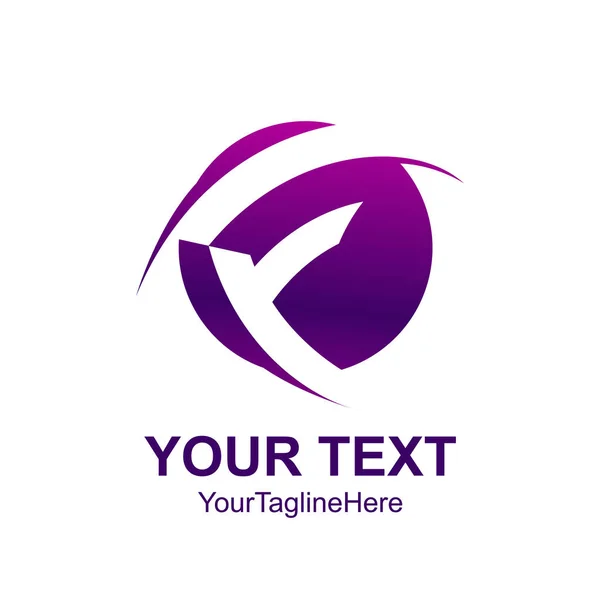 紫サークル デザイン ビジネスと会社の の色の頭文字 ロゴのテンプレート — ストックベクタ
